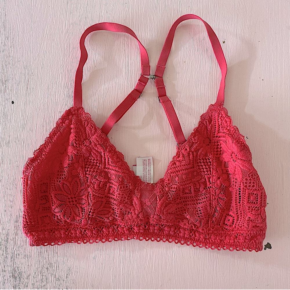 Cute Floral Bralette J Hook Convertible Racerback Bra Wireless Lounge Small Wom